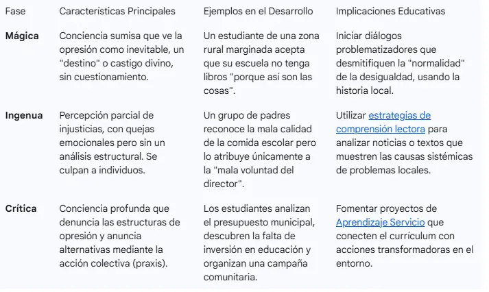 características de cada fase