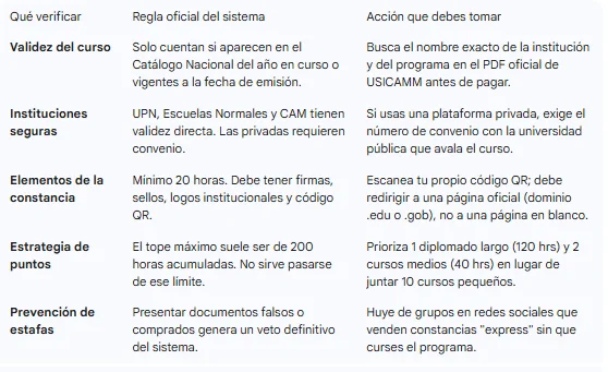 Auditoría de cursos extracurriculares para USICAMM