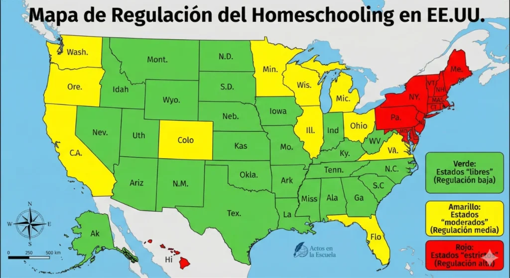 Mapa Homeschooling USA